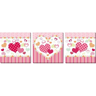 3-dielny obraz na plátne 3x20x20cm Srdce