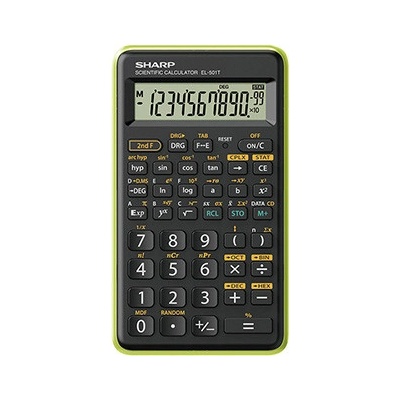 Sharp kalkulačka EL-501TGN, zelená, vedecká, desaťmiestna EL501TGN