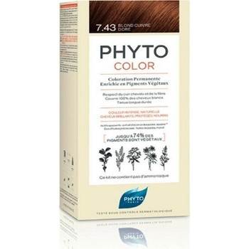 PHYTO Безамонячна боя за коса Медно русо , Phyto Phytocolor Hair Dye 7.43 Blonde Golden Copper, 50ml