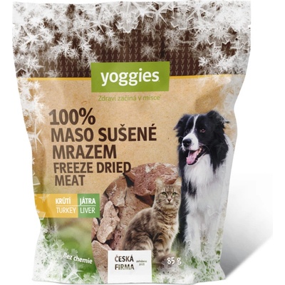 Yoggies a kočky Mrazem sušená lyofilizované krůtí játra 85 g