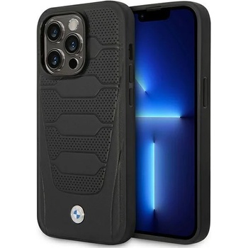 Image 1 of BMW Кейс BMW BMHMP14X22RPSK за iPhone 14 Pro Max 6.7"", черен / черен, Leather Seats Pattern MagSafe (BMW000586-0)