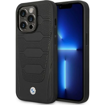 BMW Кейс BMW BMHMP14X22RPSK за iPhone 14 Pro Max 6.7"", черен / черен, Leather Seats Pattern MagSafe (BMW000586-0)
