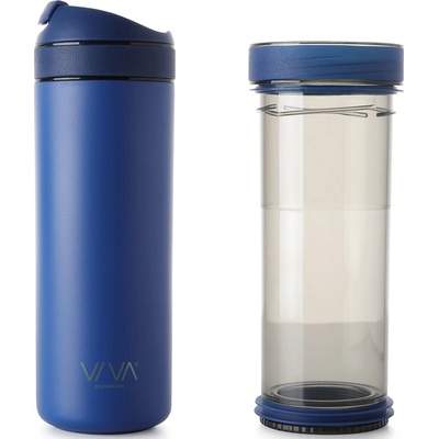 Viva Scandinavia Cestovný hrnček RECHARGE ANYTIME s čajový infuzér kráľovská modrá 460 ml