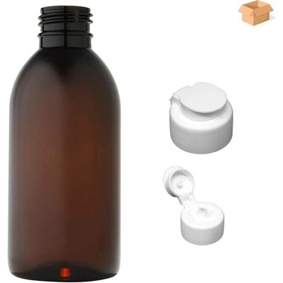 Tera plastová lahvička hnědás bílým dávkovací víčko 200 ml 220 ks