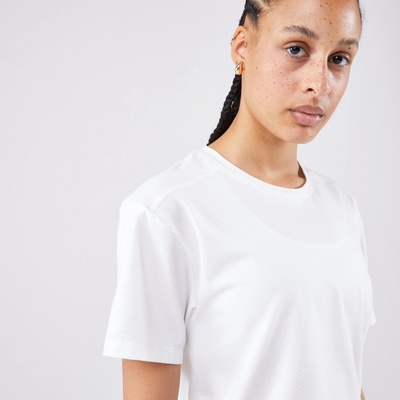 ARTENGO Dámsky crop top Dry krátky rukáv béžový biela