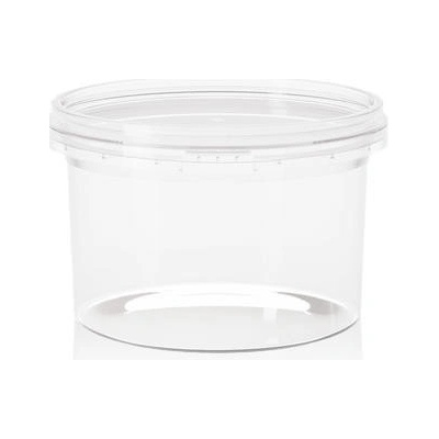 Kulatý kelímek s pojistkou a kulatým víčkem, transparentní, 250 ml