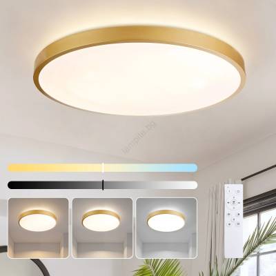 Brilagi - димируемо осветително тяло GLASS POOL DOUBLE LED/80W/230V 60 см златисто + дистанционно управление (BG4310)