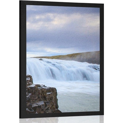 Plakát islandské vodopády - 40x60 white