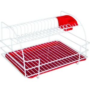 ECE METAL Сушилник за чинии БЯЛ с червена табла (krm-208) (014509)
