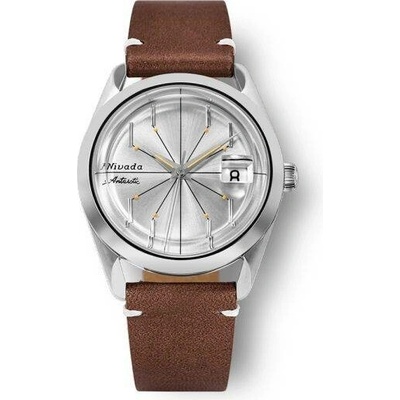Nivada Grenchen Antarctic Spider Brown Leather White Stitching