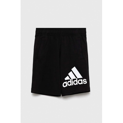 adidas Детски памучен къс панталон adidas U BL в черно с регулируема талия (HY4718)