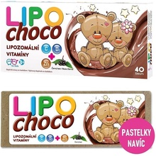 LIPOchoco lipozomální vitamíny C+D3+Zn, 40 čokoládových medvídků