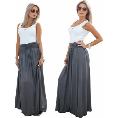 Fashionweek dlhá letni sukňa z vzdušného materialu MAXI MF5 / M266 grafit