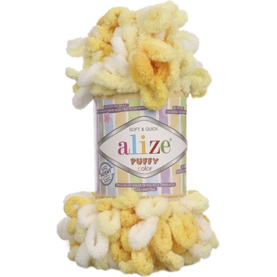 Alize příze Puffy color 5921 variace žluté