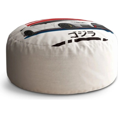 Sablio Okrúhly taburet Circle Nissan GTR 35 Japonské slunce: 38x48 cm