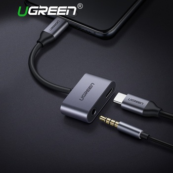 Ugreen USB-C/USB-C + 3.5mm Jack 50596 sivá