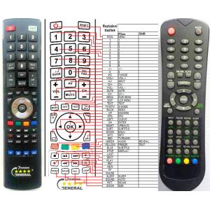GENERAL SENCOR SLT2250DVBT - съвместимо дистанционно управление на марката General (SLT2250DVBT) Дистанционно
