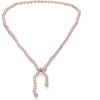 Image 1 of Swan Колие със сладководни розови оризови перли RICE80NP Swan