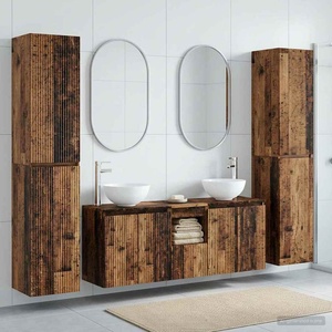 vidaXL Комплект мебели за баня 5 бр. Старо дърво 33 x 34, 5 x 160 см (3406031)