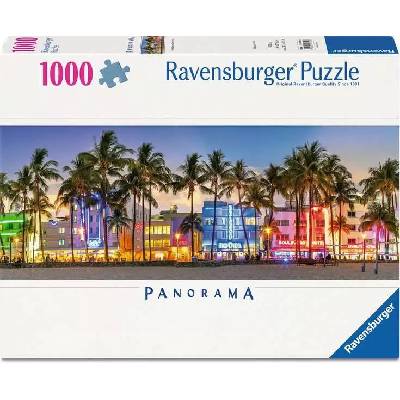 Ravensburger Панорамен пъзел Ravensburger от 1000 части - Светлините на Оушън Драйв (12001710)