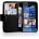 HTC 8S Wallet Калъф Черен + Протектор