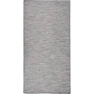 vidaXL Градински плоскотъкан килим, 100x200 см, кафяво и синьо (340815)