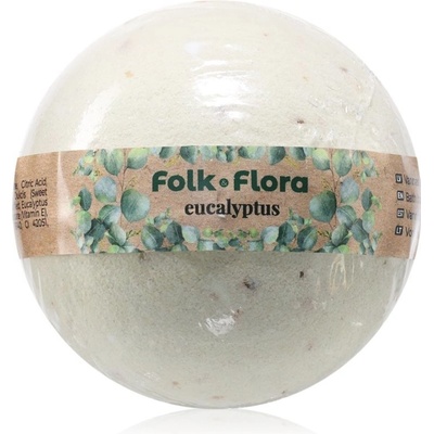Folk & Flora Eucalyptus koupelová bomba se zklidňujícím účinkem 130 g