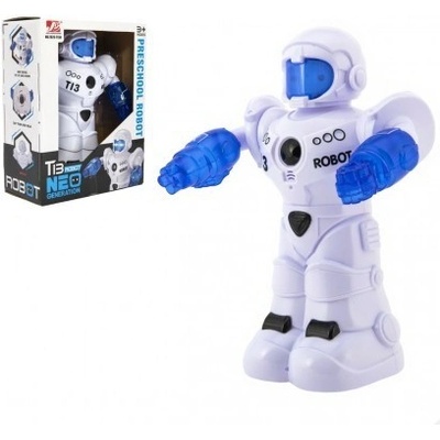 Teddies Robot jezdící plast 26cm Ang. mluvící na baterie se světlem se zvukem v krabici 22x28x11cm