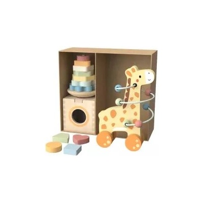 Tooky Toy Играчки за играчки: 3 в 1 дървена кутия - Жирафче