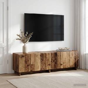 vidaXL ТВ стойка 140 x 34, 5 x 40 см Старо дърво Инженерна дървесина (8011583)