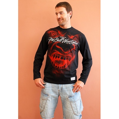 PitBull West Coast pánské triko LS Terror Face černé