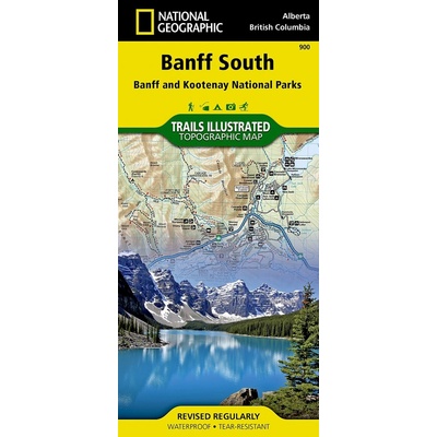 mapa Banff south National Geographic voděodolná