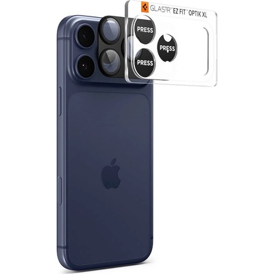 Предпазна плочка за камерата на iPhone 17 Pro - Spigen Glass tR EZ Fit Optik Pro XL (черен) (AGL10644)
