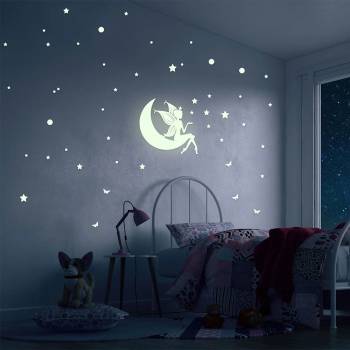 Image 1 of Art gift Светещ стикер за стена - Нощна фея