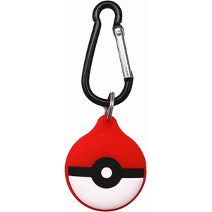 Loco Силиконов кейс с карабинер за Apple AirTag - Loco Cartoon Pokemon Apple AirTag Case (червен-бял) (LOC012POK)