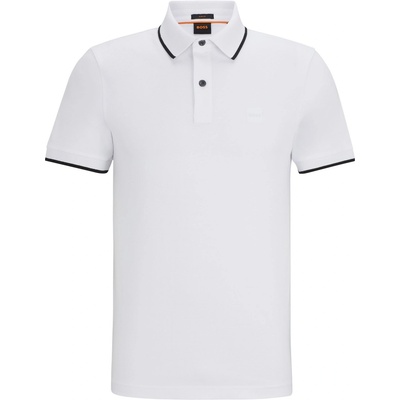 Boss Блуза с яка Boss Men's Pique Logo Polo Shirt - White 100