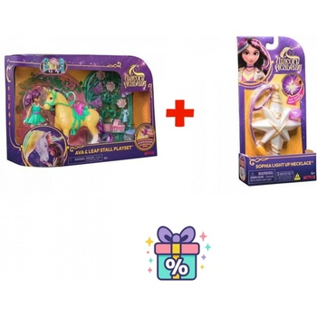 Изгоден комплект: Unicorn Academy малка конюшня с Ава и променящия цвят Leaf + колие с пръстен (AS_6072051_6072553)