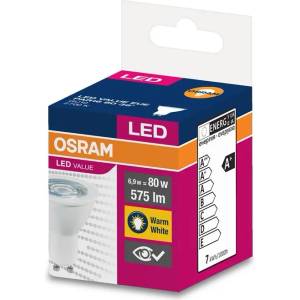 OSRAM Kрушка Osram LED, GU10, 6.9W, 230V, 575 lm, 2700K