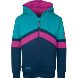 TROLLKIDS Детско яке за тренировка Trollkids Girl's Flekkefjord Jacket Training jacket - Madeira Blue / Dark Turquoise / Bright Berry - размер 128 (EU) (704-5510-0215)