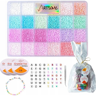 Sada korálikov na výrobu náramkov Pastelové písmenká DIY Artsome