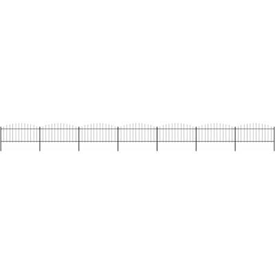 vidaXL Zahradní plot s hroty ocel (0,5–0,75) x 11,9 m černý