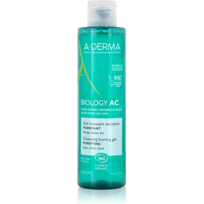 A-DERMA Biology AC пенлив почистващ гел за смесена и мазна кожа 200ml