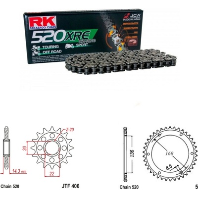 RK Racing Chain Řetězová sada BMW G 310 R, GS 16-26