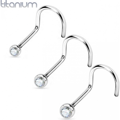 Šperky4U piercing do nosu titan čirý kamínek TIT1025C-020 – Zboží Mobilmania