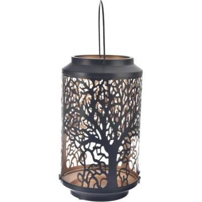 Sconto Kovový svietnik STROM čierna/zlatá, šírka 15 cm