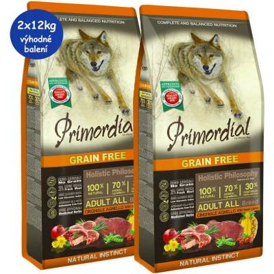Primordial Grain Free Adult All Breed Wild Boar & Lamb 2 x 12 kg