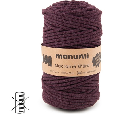 Manumi Macramé šňůra 5mm burgundy - 1 ks