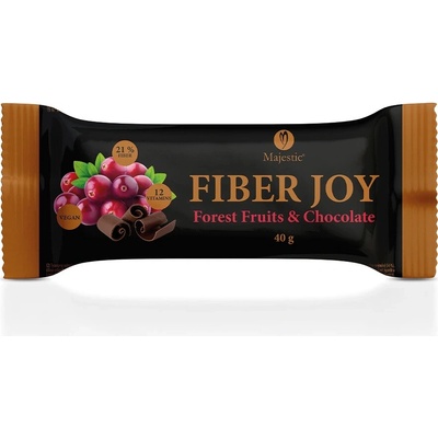 Majestic Ovocná tyčinka Fiber Joy Lesné ovocie a čokoláda 40g