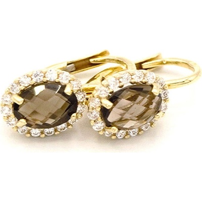 B&B Goldinvestic zlaté náušnice s topazem a zirkony bílé zlato N5946-585/1000