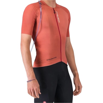 Castelli Мъжка фланелка с къс ръкав за колоездене Castelli Unlimited Pro 2 Jersey Cycling jersey - Paprika (056-3893-0213)